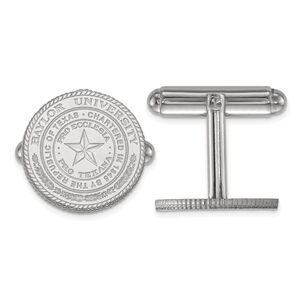 Sterling Silver Baylor University Crest Cuff Links
